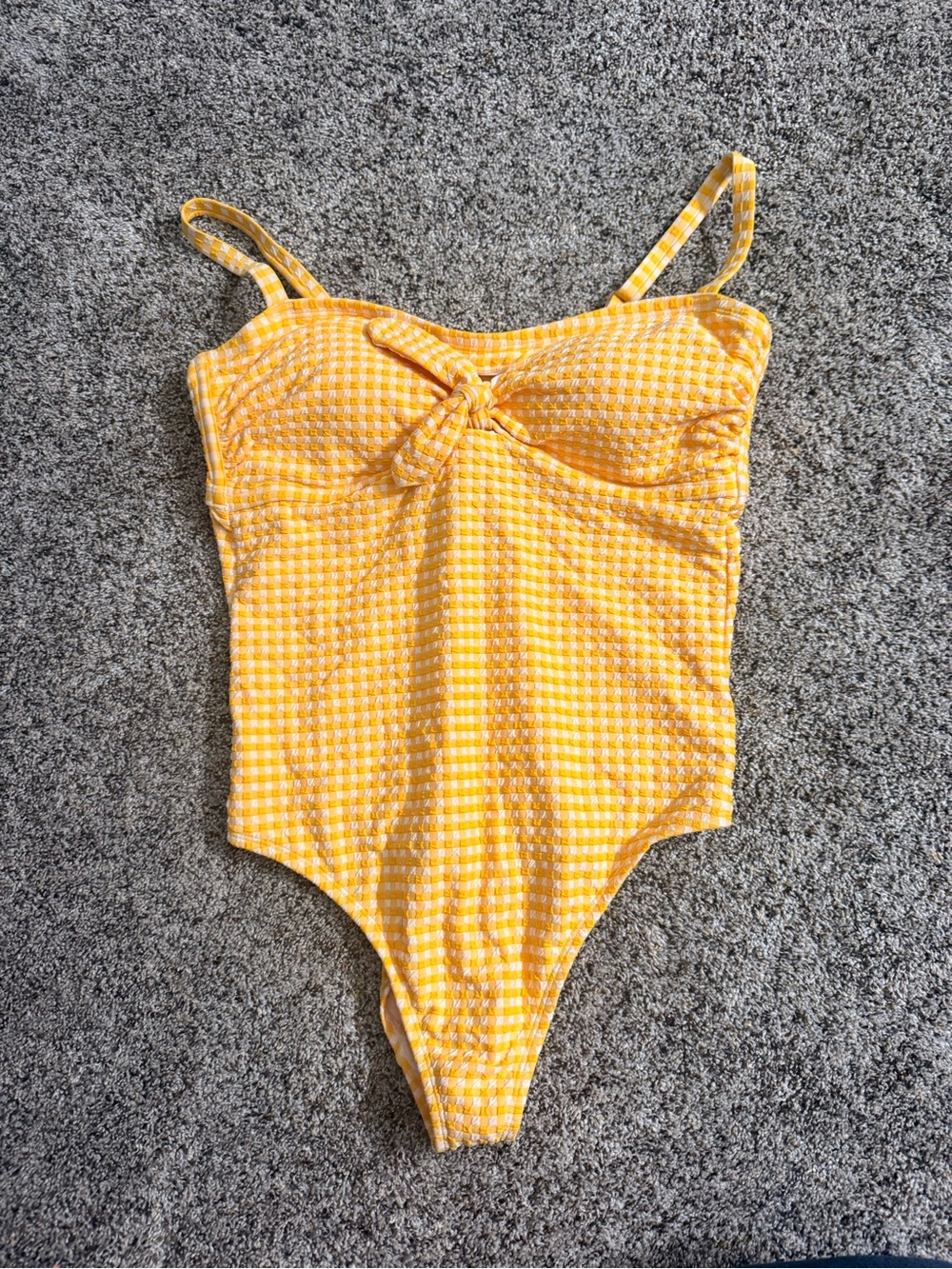 Women’s size 18 Yellow Gingham One-Piece Swimsuit with Knot Front